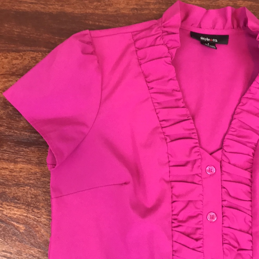 Magenta Button down - Picture 4 of 6